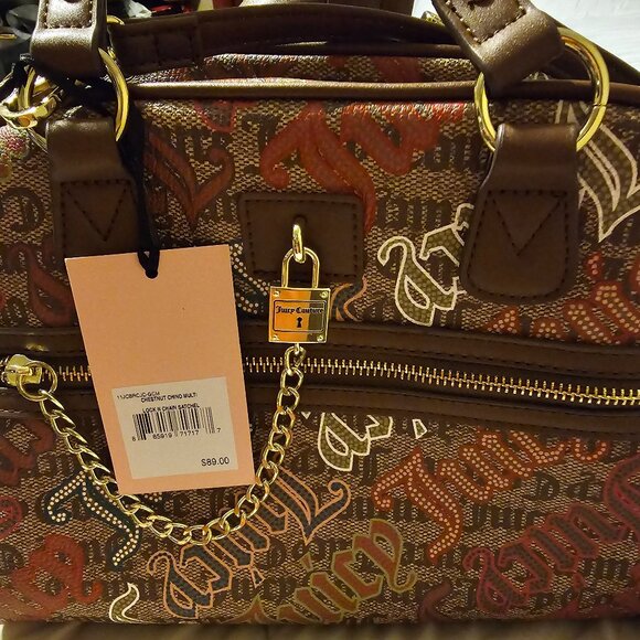 Juicy Couture satchel with detachable strap and gold tone hardware. - Picture 1 of 3